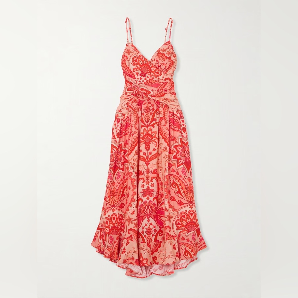 FARM Rio jaipur Red and Pink Paisley Dress